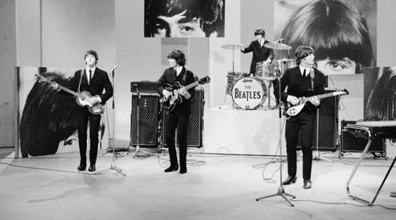 Beatles in schwarz-weiß